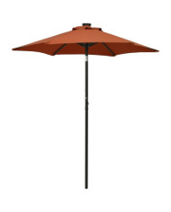 Parasol de jardin avec lumières LED terre cuite aluminium | Mobilier & Déco