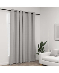 Rideau occultant Aspect de lin avec œillets Gris 290x245 cm | Mobilier & Déco