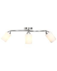 Plafonnier avec abat-jour en verre 3 ampoules E14 Blanc Cône | Mobilier & Déco