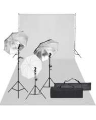 Kit de studio photo avec éclairage et toile de fond | Mobilier & Déco