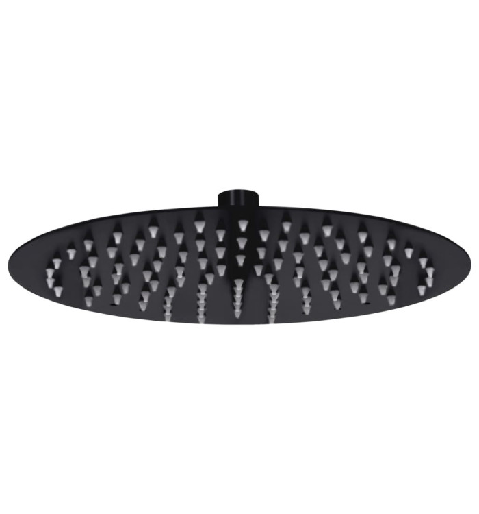 Pomme de douche pluie Acier inoxydable 25 cm Ronde Noir | Mobilier & Déco