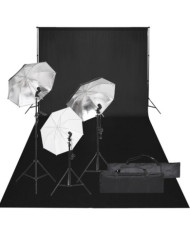 Kit de studio photo avec éclairage et toile de fond | Mobilier & Déco