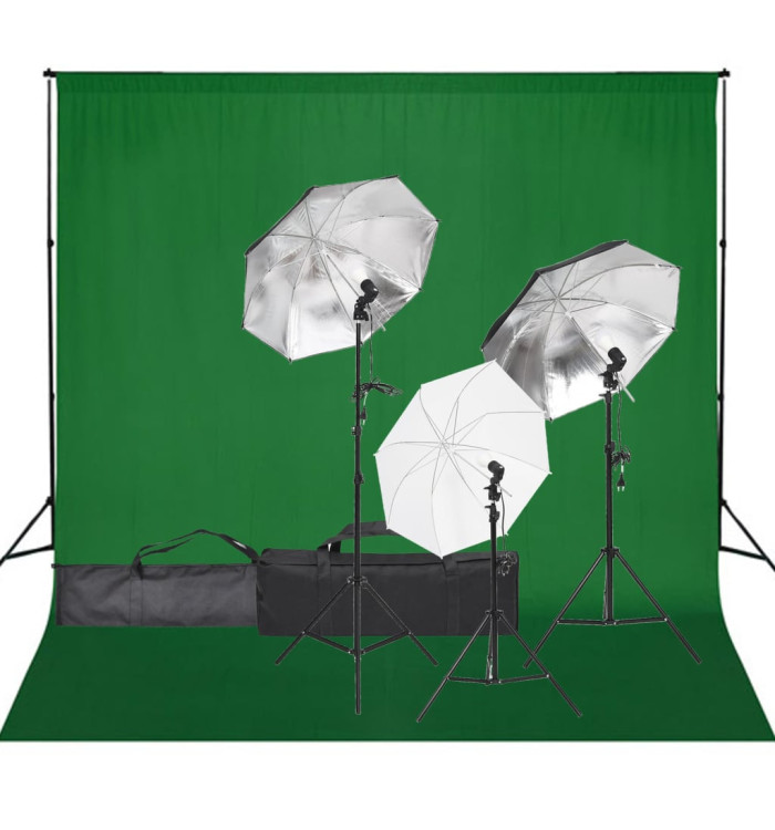 Kit de studio photo avec éclairage et toile de fond | Mobilier & Déco