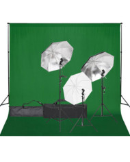 Kit de studio photo avec éclairage et toile de fond | Mobilier & Déco