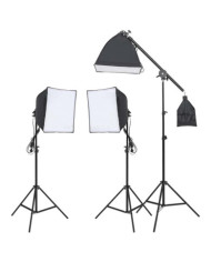 Kit d'éclairage de studio avec trépied et boîte à lumière | Mobilier & Déco