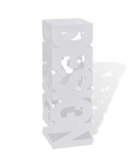 Porte-parapluie carré à rangement Blanc Acier 48,5 cm | Mobilier & Déco