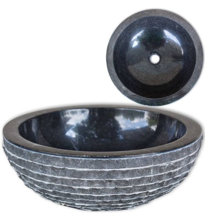Lavabo Marbre 40 cm Noir | Mobilier & Déco