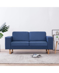 Canapé à 2 places tissu bleu | Mobilier & Déco
