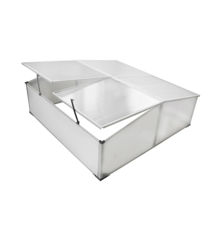 Serre froide à 4 couvercles 108x110x41 cm | Mobilier & Déco