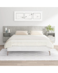 Tête de lit avec armoires Gris béton Bois d'ingénierie | Mobilier & Déco