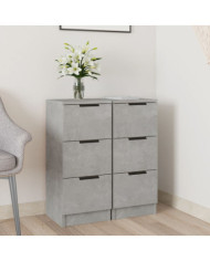 Buffets 2 pcs Gris béton 30x30x70 cm Bois d'ingénierie | Mobilier & Déco