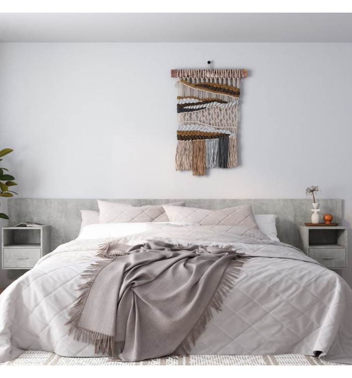 Tête de lit avec armoires Gris béton Bois d'ingénierie | Mobilier & Déco