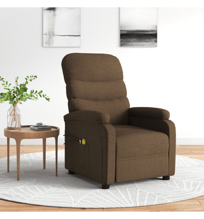 Fauteuil électrique de massage Marron Tissu | Mobilier & Déco