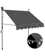 Auvent manuel rétractable avec LED 100 cm Anthracite | Mobilier & Déco