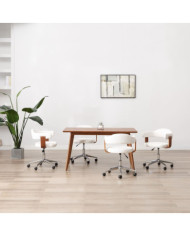 Chaises pivotantes à manger lot de 4 bois courbé et similicuir | Mobilier & Déco
