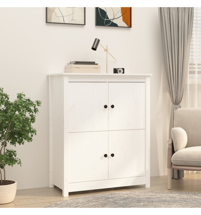Buffet Blanc 83x41,5x100 cm Bois massif de pin | Mobilier & Déco