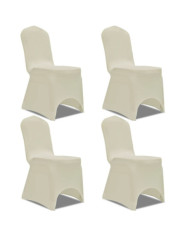 Housse de chaise extensible 4 pcs crème | Mobilier & Déco