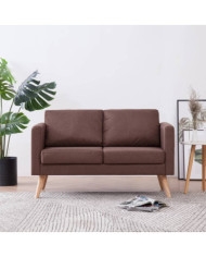 Canapé à 2 places Tissu Marron | Mobilier & Déco