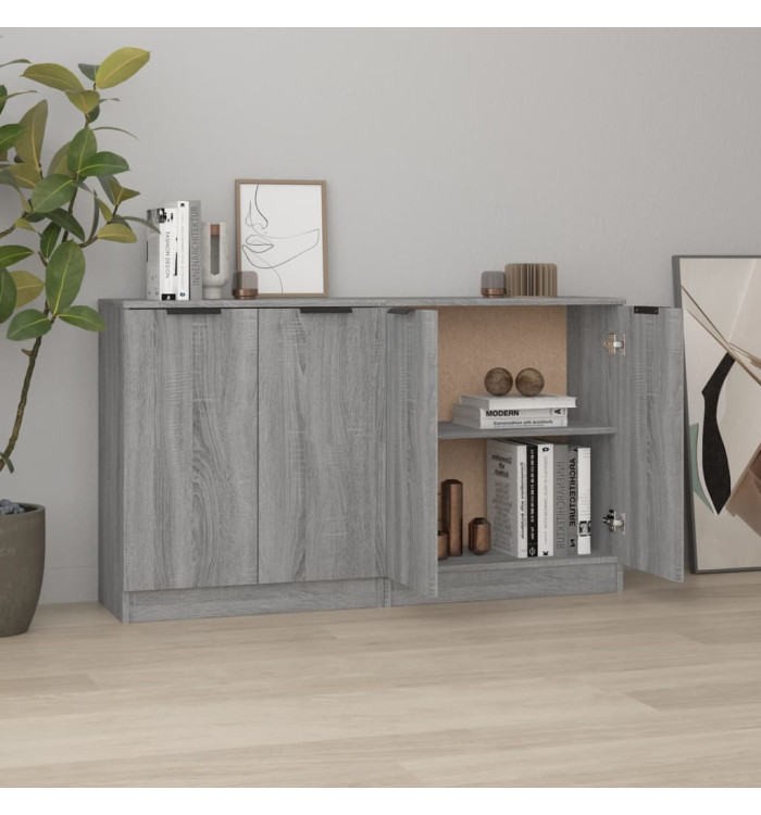 Buffets 2 pcs Sonoma gris 60x30x70 cm Bois d'ingénierie | Mobilier & Déco