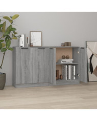 Buffets 2 pcs Sonoma gris 60x30x70 cm Bois d'ingénierie | Mobilier & Déco