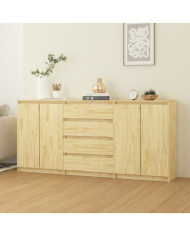 Armoires latérales 3 pcs Bois de pin massif | Mobilier & Déco