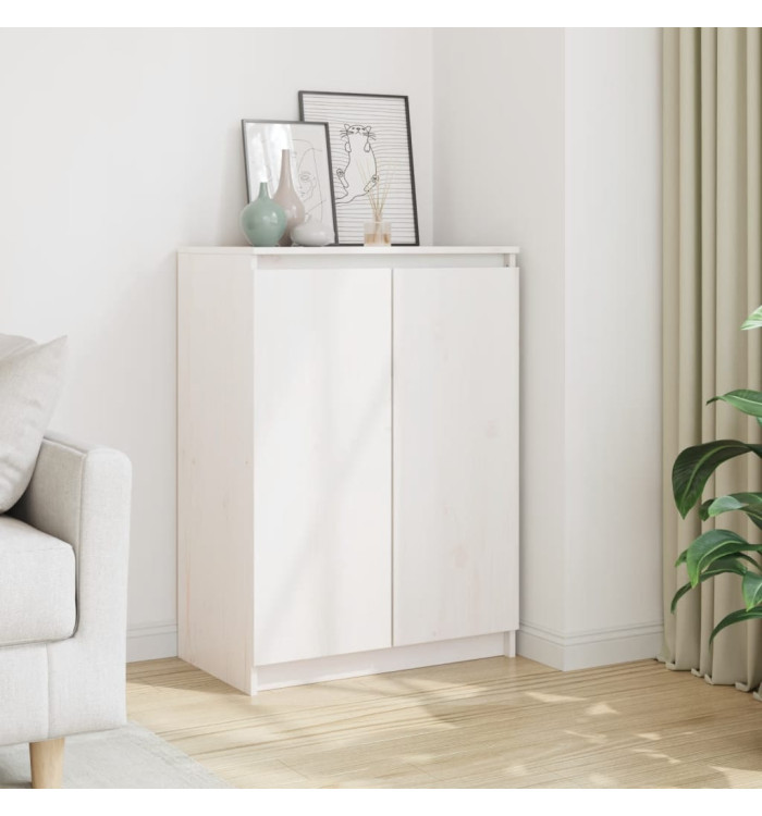 Buffet Blanc 60x36x84 cm Bois de pin massif | Mobilier & Déco