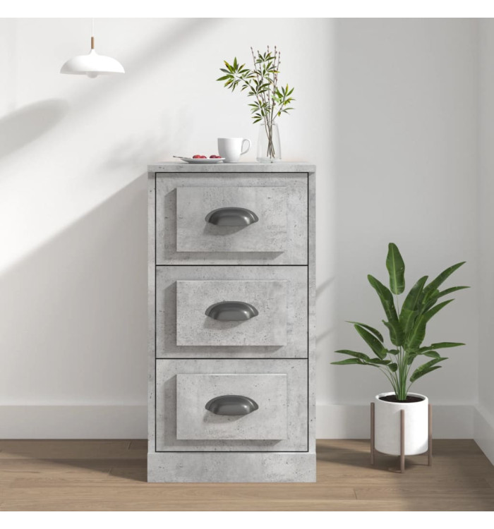 Buffet gris béton 36x35,5x67,5 cm bois d'ingénierie | Mobilier & Déco