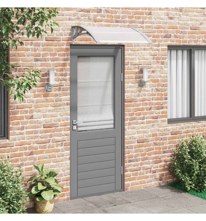 Auvent de porte Gris et transparent 80x75 cm Polycarbonate | Mobilier & Déco