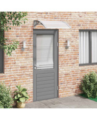 Auvent de porte Gris et transparent 80x75 cm Polycarbonate | Mobilier & Déco