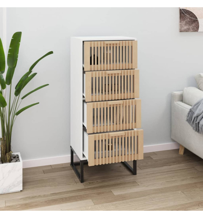 Buffet haut blanc 40x30x95 cm bois d'ingénierie | Mobilier & Déco