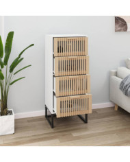 Buffet haut blanc 40x30x95 cm bois d'ingénierie | Mobilier & Déco