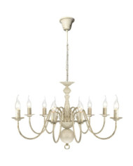 Lustre en métal blanc antique 8 x E14 ampoules | Mobilier & Déco