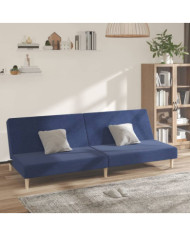 Canapé-lit à 2 places Bleu Tissu | Mobilier & Déco