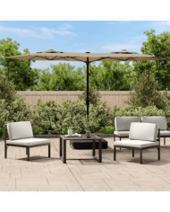 Parasol de jardin à double tête avec LED taupe 316x240 cm | Mobilier & Déco