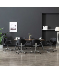 Chaises pivotantes à manger lot de 6 noir similicuir | Mobilier & Déco