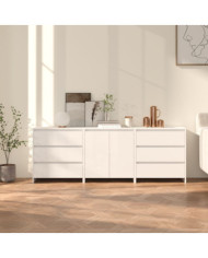 Buffets 3 pcs Blanc Bois d'ingénierie | Mobilier & Déco