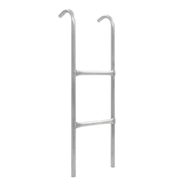 Échelle de trampoline à 2 marches Acier Argenté 102,6 cm | Mobilier & Déco