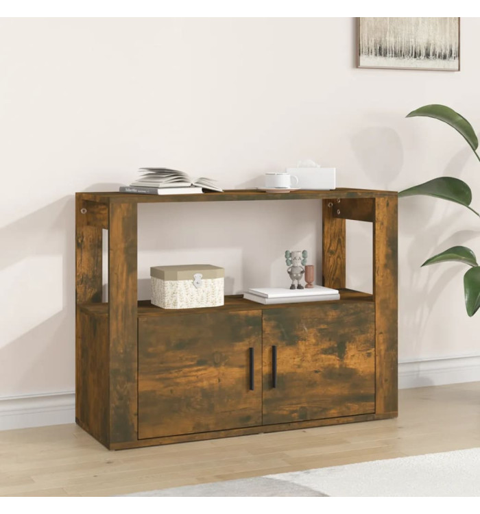 Buffet Chêne fumé 80x30x60 cm Bois d'ingénierie | Mobilier & Déco