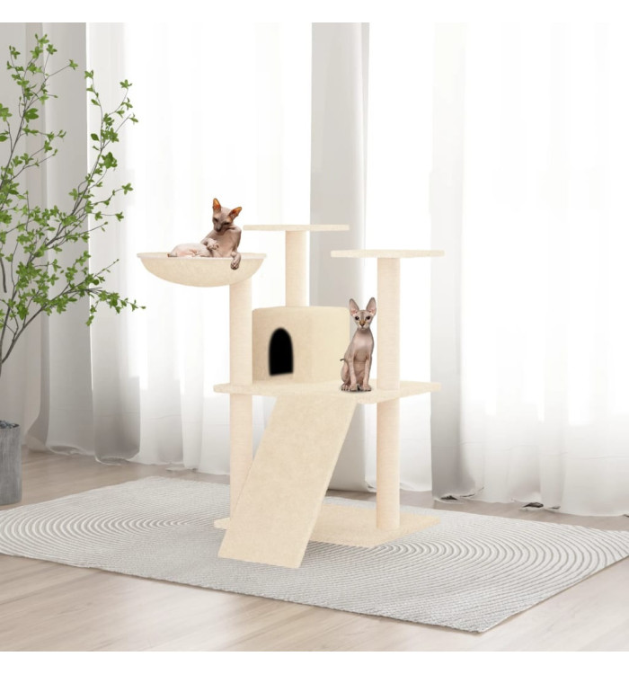 Arbre à chat avec griffoirs en sisal Crème 83 cm | Mobilier & Déco