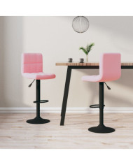 Tabourets de bar lot de 2 rose velours | Mobilier & Déco