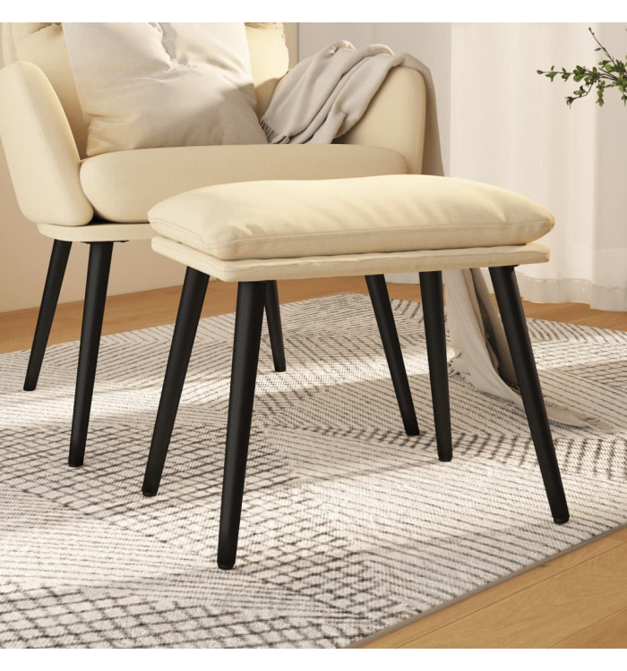 Repose-pied Crème 45x29,5x35 cm Tissu | Mobilier & Déco