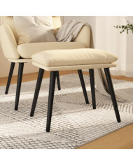 Repose-pied Crème 45x29,5x35 cm Tissu | Mobilier & Déco