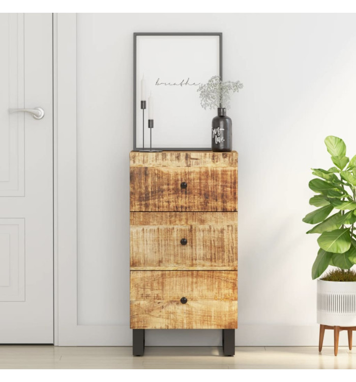 Buffet avec 3 tiroirs 40x33,5x75 cm bois massif de manguier | Mobilier & Déco