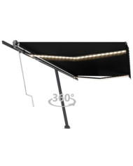 Auvent automatique et capteur de vent/LED 500x300 cm Anthracite | Mobilier & Déco