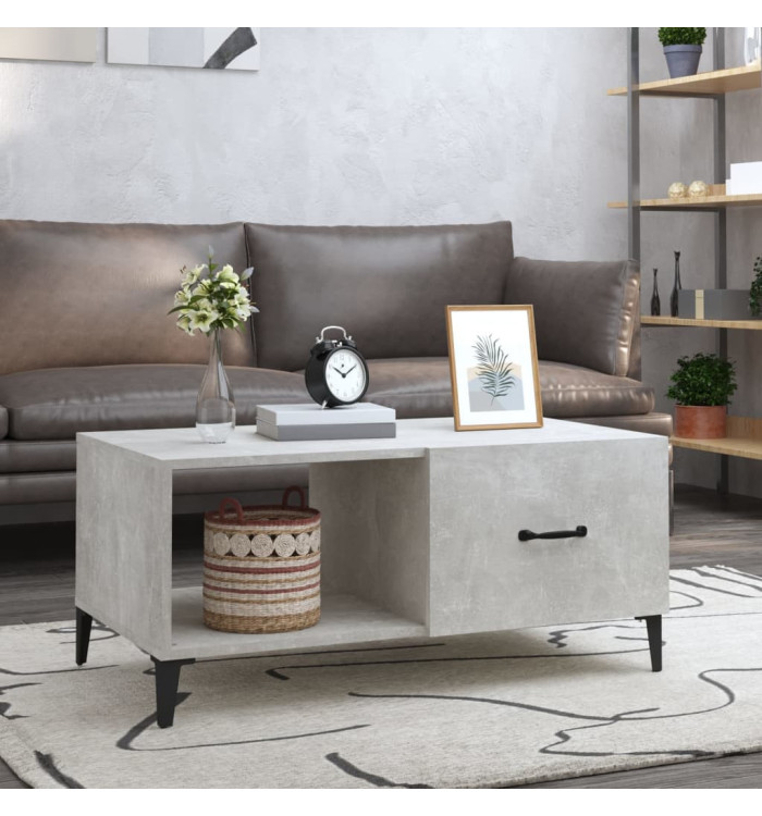 Table basse gris béton 90x50x40 cm bois d'ingénierie | Mobilier & Déco