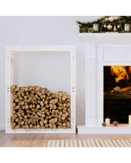 Support pour bois de chauffage Blanc 80x25x100 cm Bois de pin | Mobilier & Déco