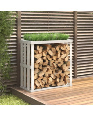 Porte-bûches d’extérieur Blanc 108x52x106 cm Bois massif de pin | Mobilier & Déco