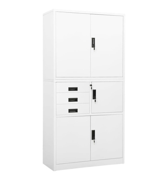 Armoire de bureau Blanc 90x40x180 cm Acier | Mobilier & Déco