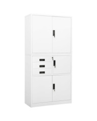 Armoire de bureau Blanc 90x40x180 cm Acier | Mobilier & Déco