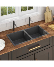Évier de cuisine fait main Noir Acier inoxydable | Mobilier & Déco